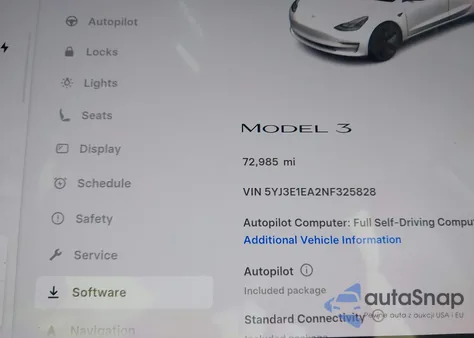 2022 Tesla Model 3 Rear-Wheel Drive z USA, uszkodzony, nr VIN 5YJ3E1EA2NF325828